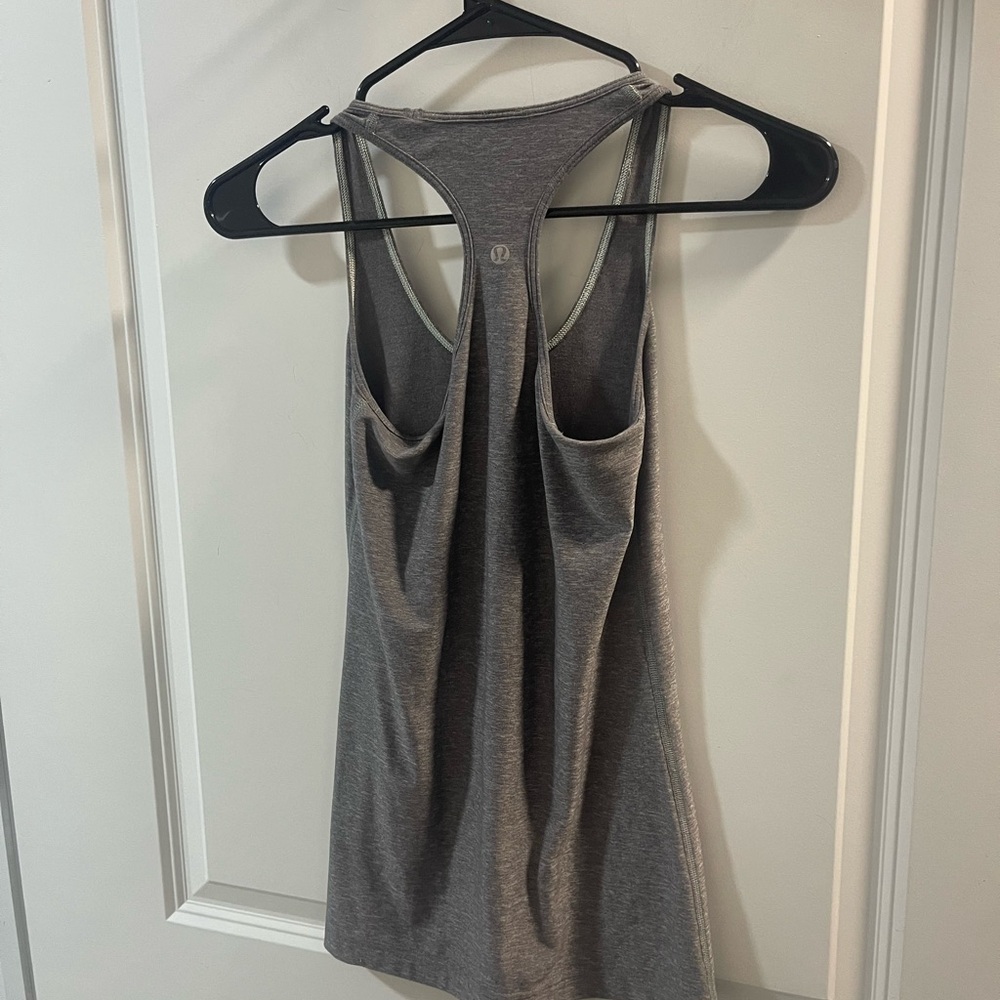 Flawed Lululemon Gray Women's Racerback Tank Top PTP 14 Good Condition Size XS/S - Picture 2 of 4